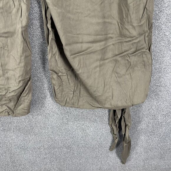 BLOOMCHIC Pants plus 2X 18 20 Green knotted split hem solid pockets pull on - Picture 15 of 16